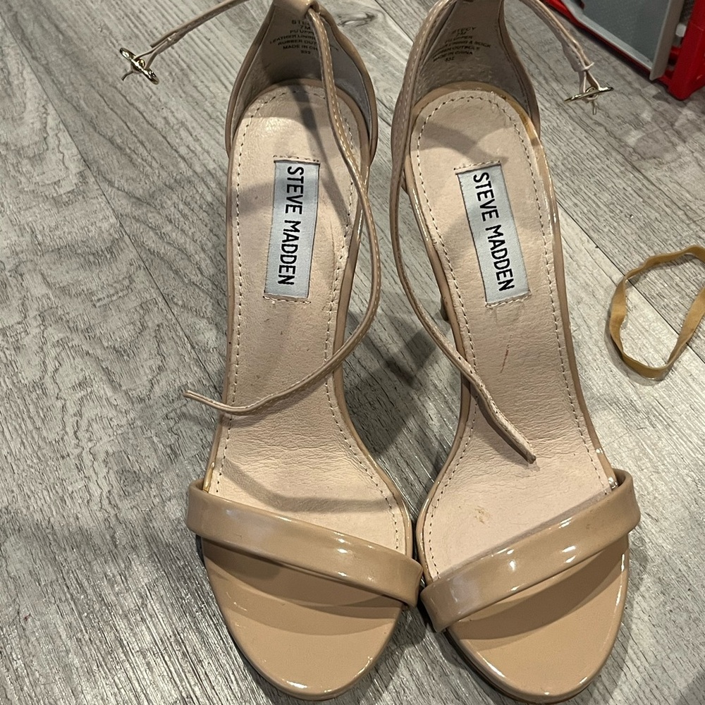 Steve Madden Tan Stiletto Heels Strappy Design